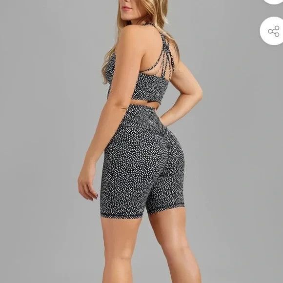 Buff bunny  Legacy Short 6” & Rosa Park Sports Bra Set Size M Onyx Black Bossy - Picture 1 of 16